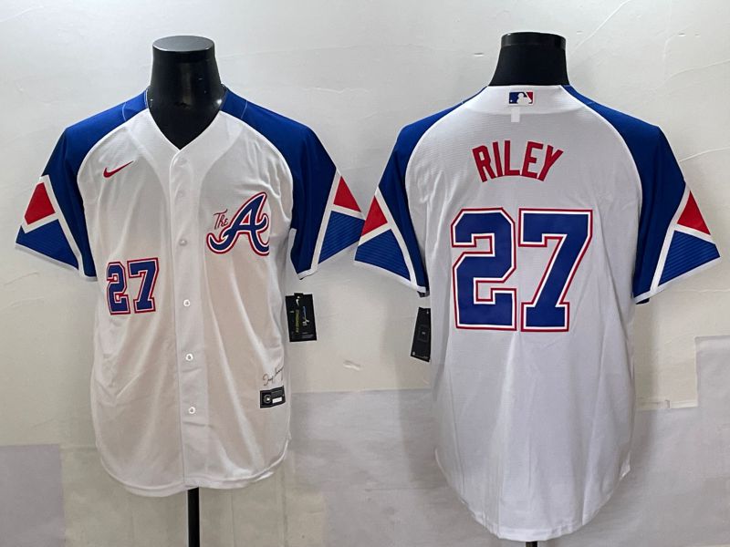 Men 2025 Atlanta Braves #27 Riley White blue City Edition Nike MLB Jersey style 1->atlanta braves->MLB Jersey
